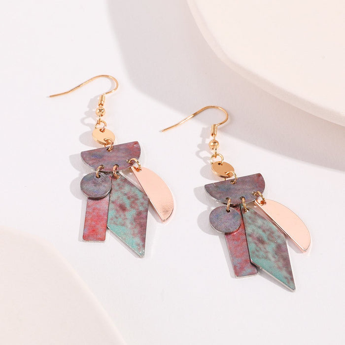 New Simple Colorful Geometric Earrings