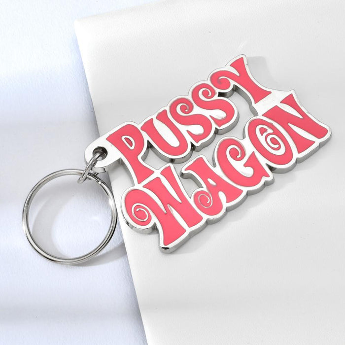 Pussy Wagon Pink Letter Keychain — Bffwholesale
