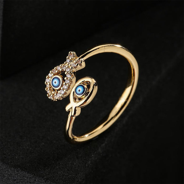 Oil Drop Magic Eye Pisces Geometric Open Ring