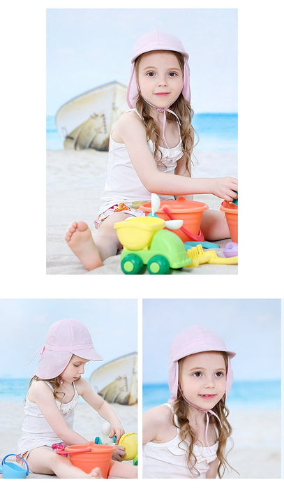 Pink Flounced Outdoor Sunscreen Thin Children's Fisherman Hat