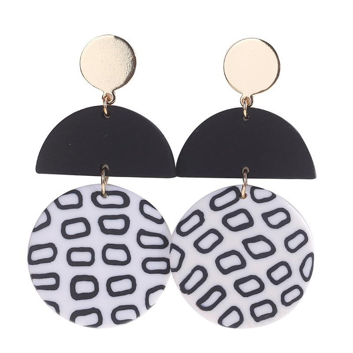 Modern Simple Geometric Spotted Soft Pottery Earrings and Earrings