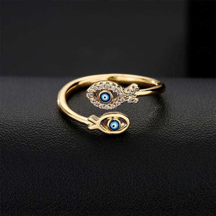 Oil Drop Magic Eye Pisces Geometric Open Ring