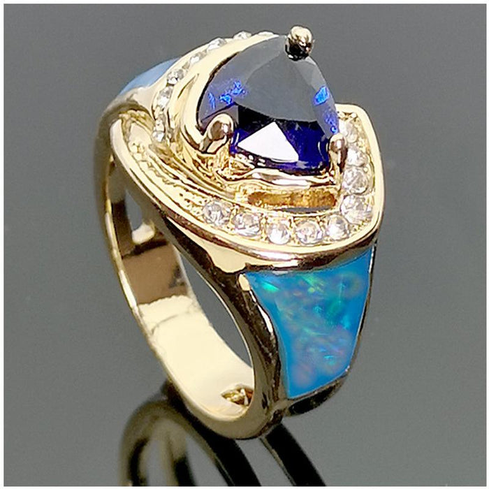 Blue Zircon Fashion Creative Women's Ring