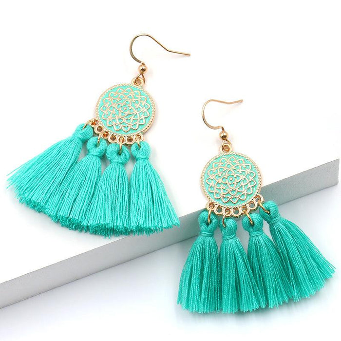 Boho Chic Brilliant Multicoloured Tassel Earrings