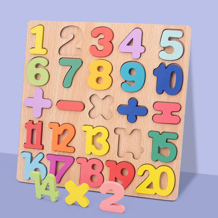 Wooden Numeric Alphabet Puzzle Toy