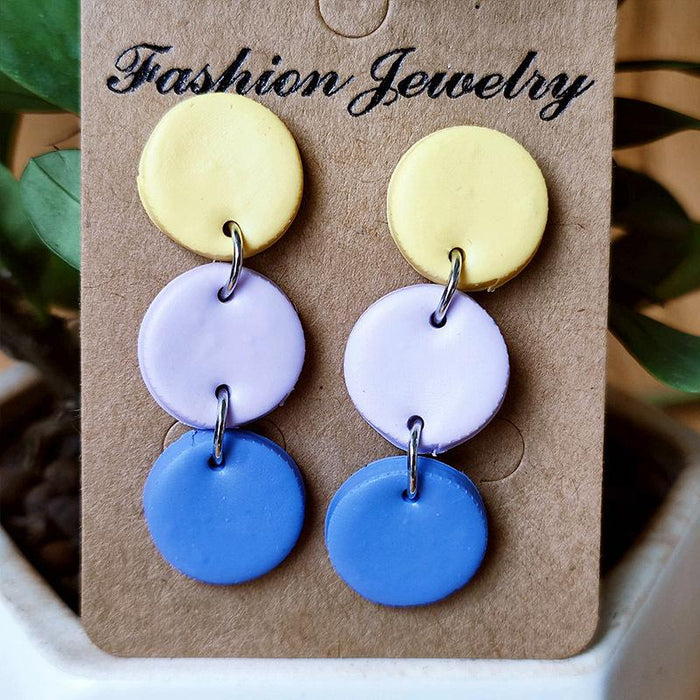 New Summer Light Color Handmade Soft Pottery Earrings