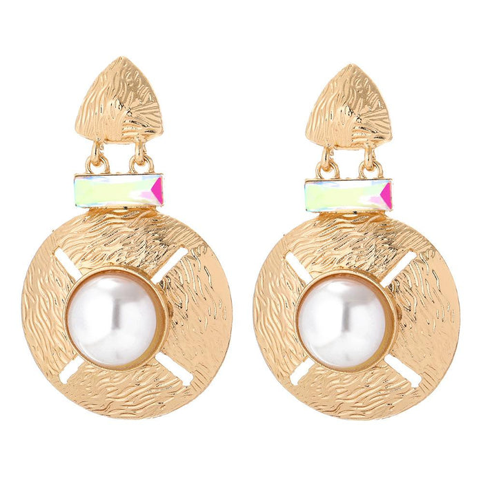 New Baroque Gold Round Female Earrings