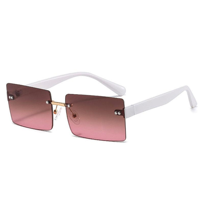 Square frameless color candy Sunglasses