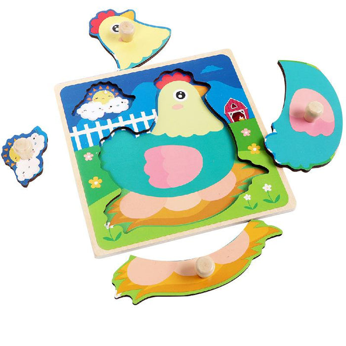 Wooden Children's Wooden Nail Hand Grab Board Jigsaw Puzzle Toy