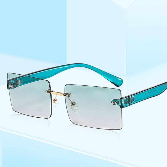 Square frameless color candy Sunglasses