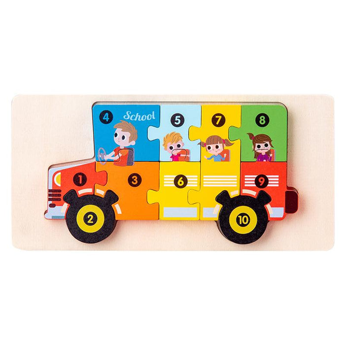 Wooden Early Childhood Education Three-dimensional Puzzle Building Block Toy