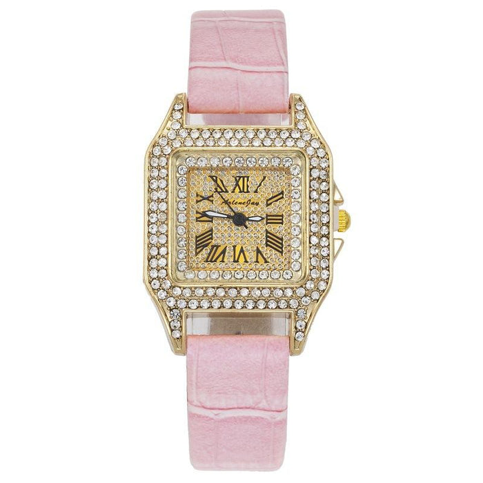 Simple Small Square Diamond Sky Star Women's Fashion Belt Watch Llz20018