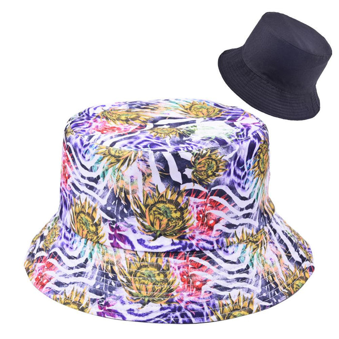 Multi-style Printed Fisherman Hat Outdoor Sun Hat Double-sided