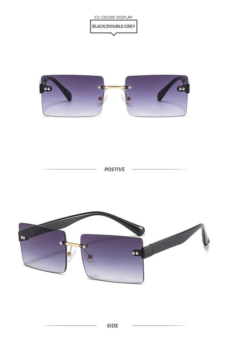 Square frameless color candy Sunglasses