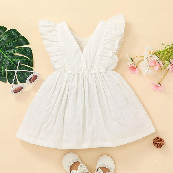 Lovely Baby Girls White Sleeveless Skirt