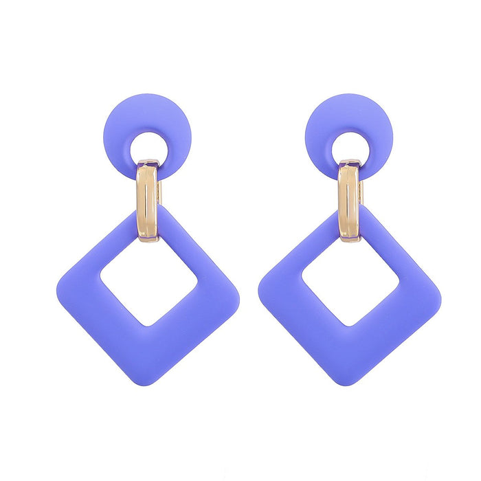 Fashion Simple Pure colour Haze Blue Stud Earrings