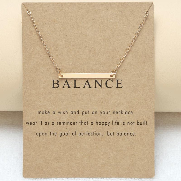 Balance Beam Clavicle Chain Card Short Necklace