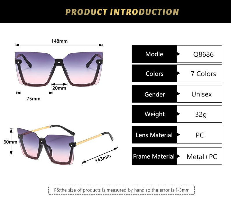 Lower half frame one piece Sunglasses