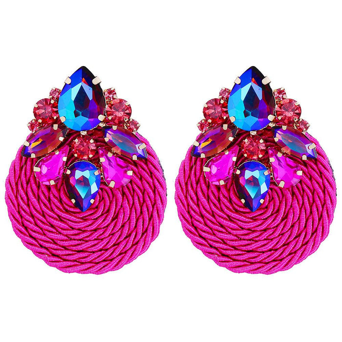 New fashion personalized hand woven women's Round Earrings