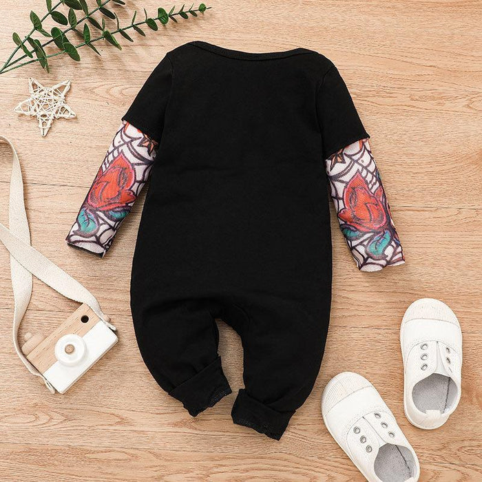 Baby Tattoo Pattern Long Sleeve Bodysuit