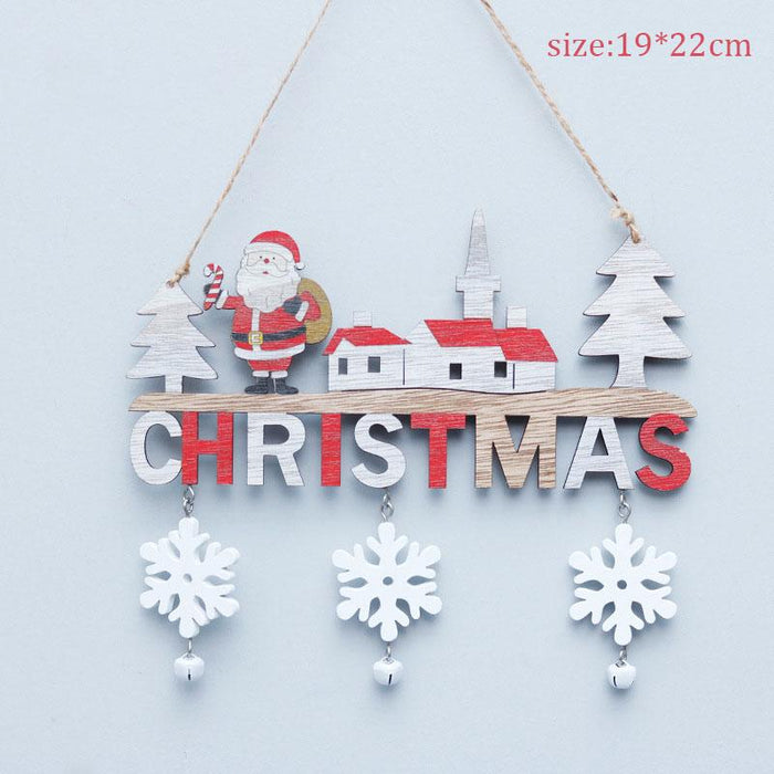 2022 Wooden Christmas Door Hanging Oranments