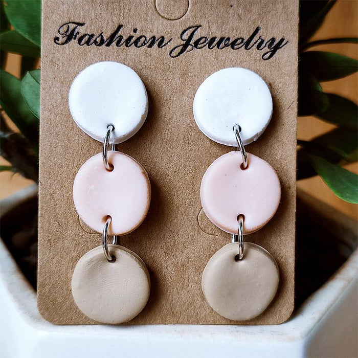 New Summer Light Color Handmade Soft Pottery Earrings