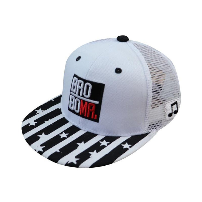 Children's Striped Pentagram Alphabet Hip Hop Mesh Baseball Cap