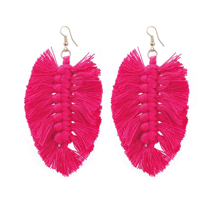 Women's Bohemian Style Hand Woven colour Matching Earrings