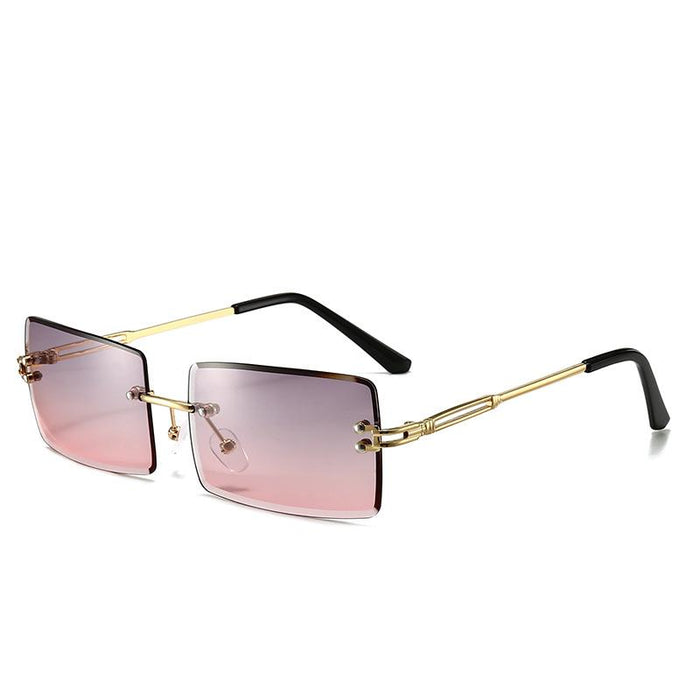 Frameless trimming Sunglasses square Sunglasses