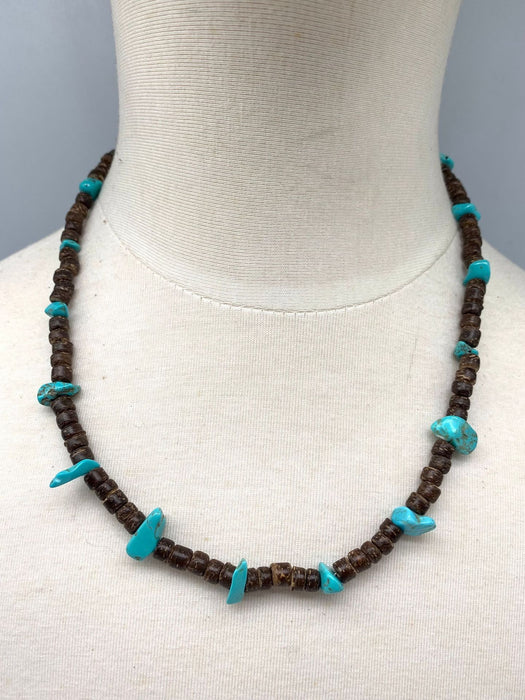 Bohemian Coconut Shell Turquoise Necklace