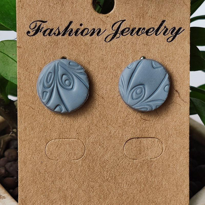 Summer Hand Embossed Morandi Soft Pottery Earrings