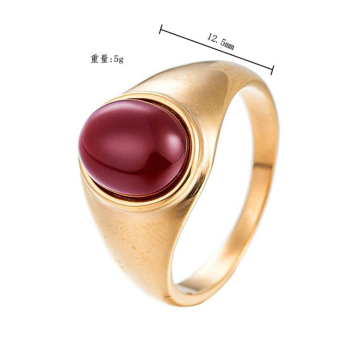 Golden Titanium Steel Ring Fashion Simple Women's Ring