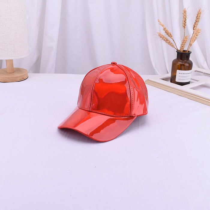 Summer Outdoor Sun Protection Laser Patent Leather Cap Baseball Cap