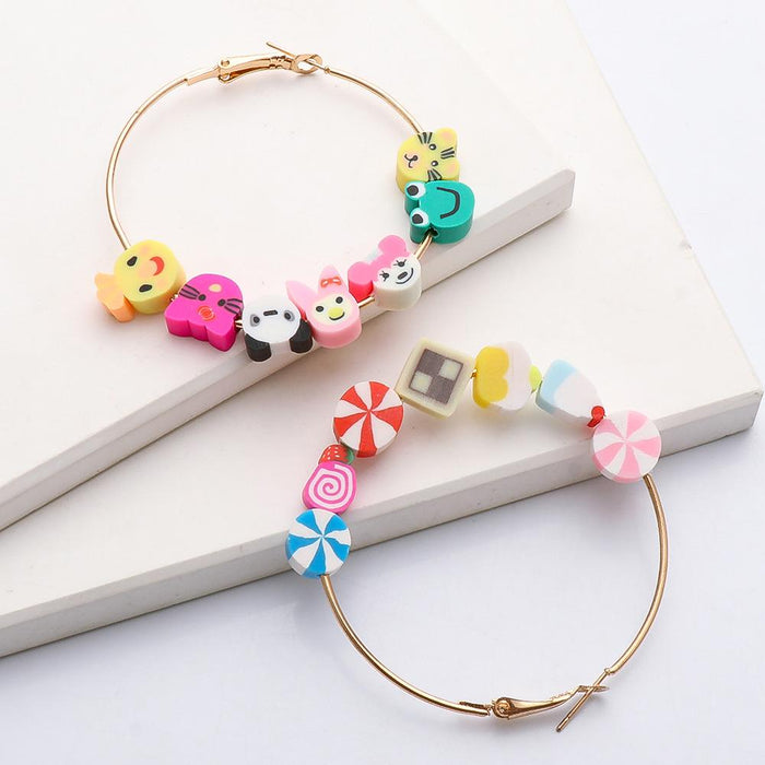 New Creative Mixed Color Cartoon Animal Funny Flower Earrings