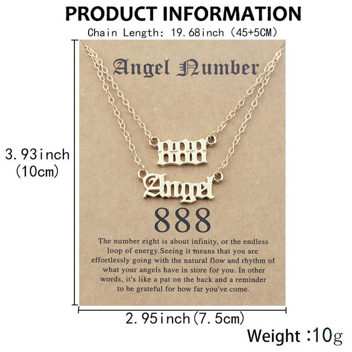 Angel Number Set Card Necklace