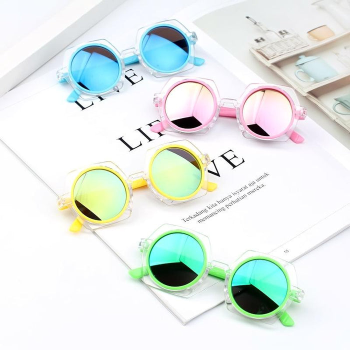 Children's Sunglasses New transparent frame reflective colour