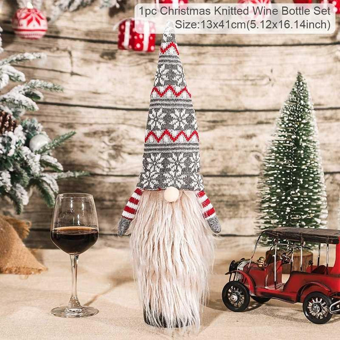 Christmas Decorations For Home Santa Claus Wine Bottle Cover