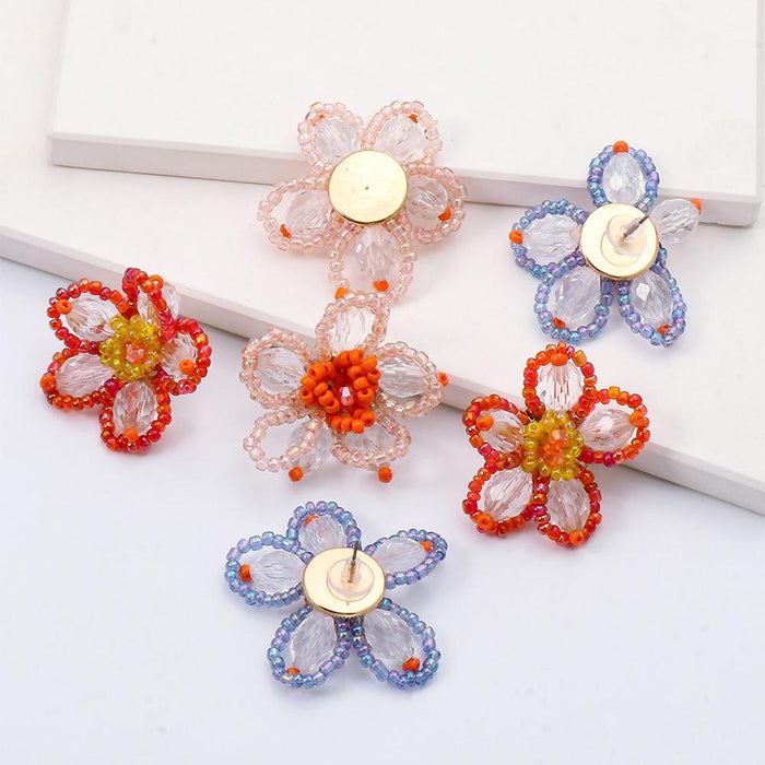 New Rose Flower Female Earrings Accessories