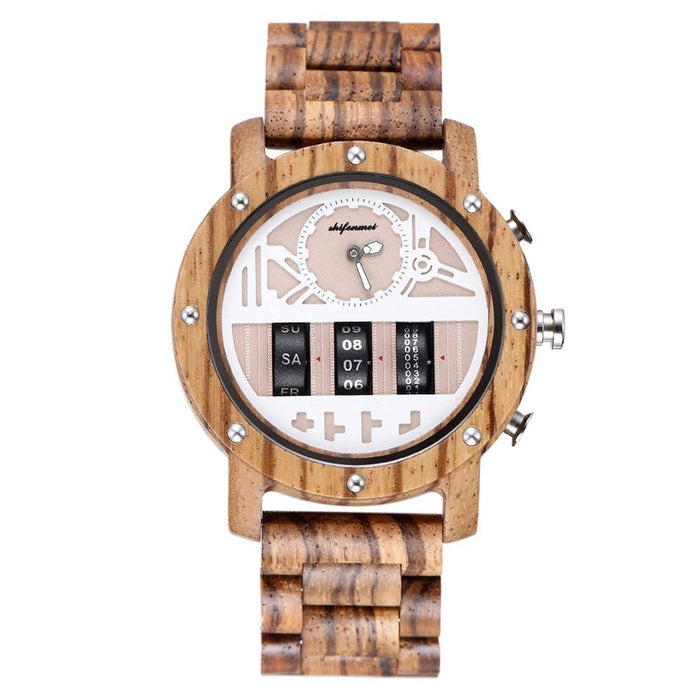 Multifunctional Men's Wooden Watch Outdoor Sports Watch