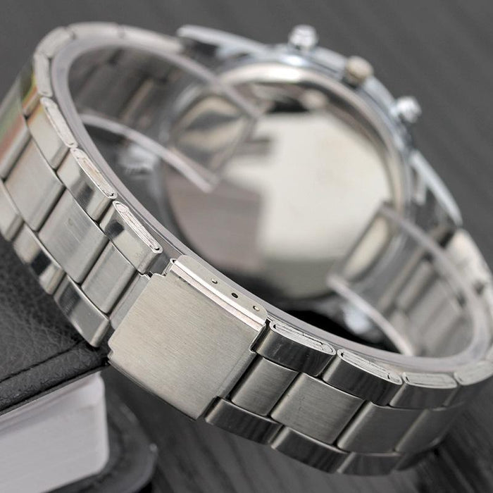 New Men Fashion Watch Casual Luxury Full Stainless Steel Quartz WristWatch