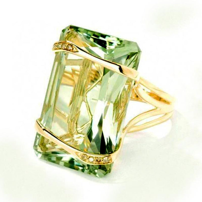 Fashion Personality Exaggerated Green Haoshi Ring