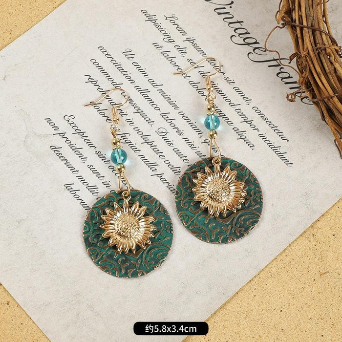 Multi-style Retro Earrings National Style Contrast Colorful Earrings