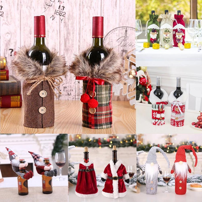 Christmas Decorations For Home Santa Claus Wine Bottle Cover