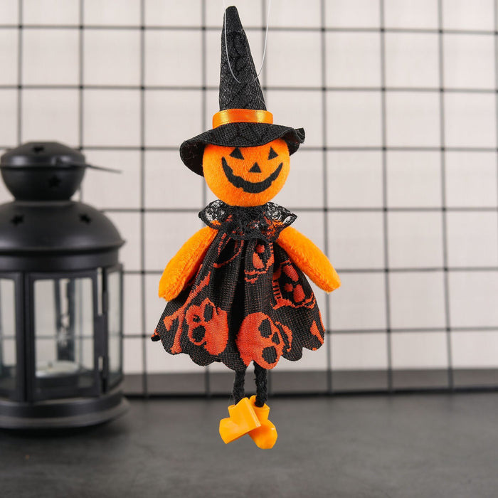 Halloween Decoration Cartoon Pumpkin Witch Pendant Children's Party Supplies