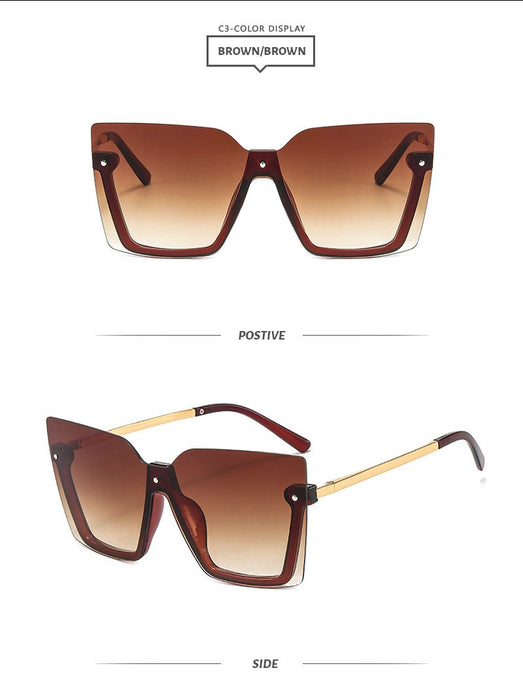 Lower half frame one piece Sunglasses