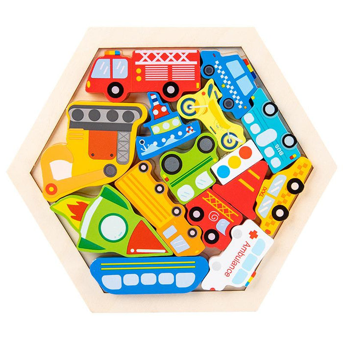 Children's Wooden Three-dimensional Cartoon Puzzle Toy