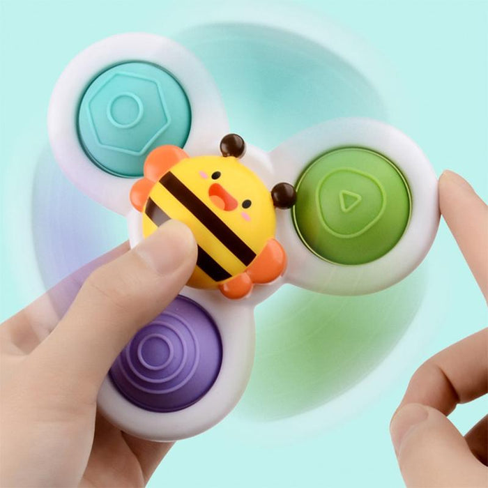 3 Piece Boy Kids Bath Suction Cup Spinning Toys