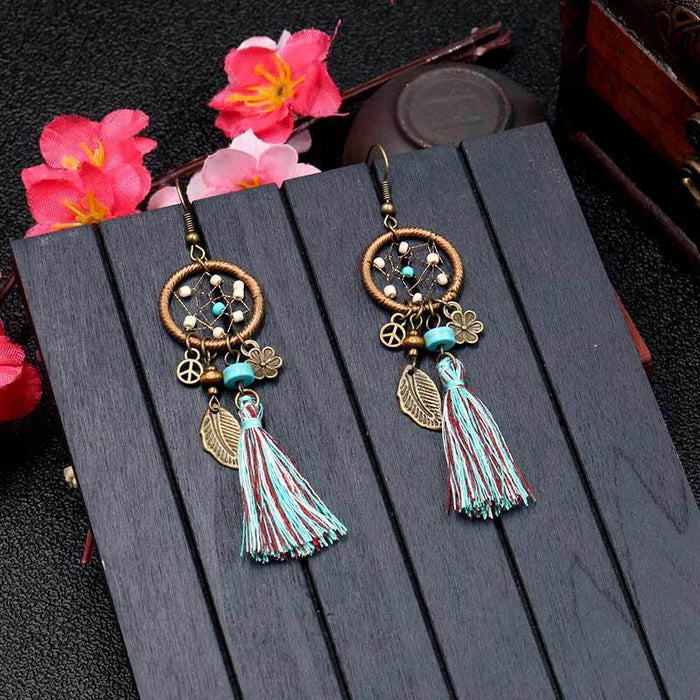 Creative Dream Catcher Earrings Feminine Tassel Earrings Accessories