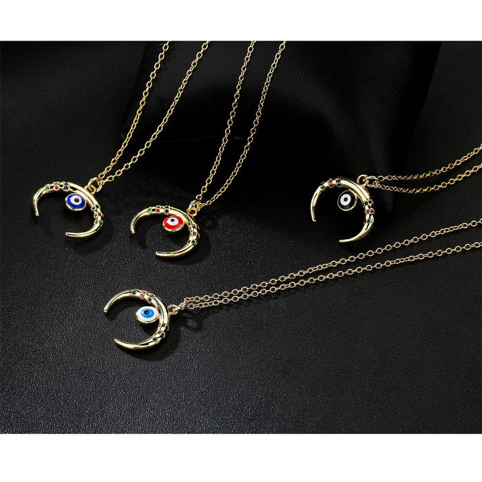 New Fashion Zircon Geometric Devil's Eye Necklace