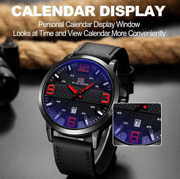 Calendar Wristwatch Fashion Mens Top Brand Luxury Sports Leather Watches